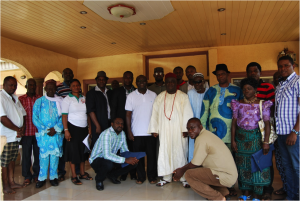 Father Anselm Adodo with Members of his Innovation Ecosystem and Participatory Action Research Team, visiting the King of Ewu, who himself acted as Steward for the Ecosystem